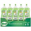 Winni's - Detersivo Piatti e Stoviglie a Mano in Ecoformato, Ipoallergenico, Formula Concentrata, Fragranza Lime e Fiori di Mela, Materie Prime di Origine Vegetale, 750 ml x 5 Confezioni