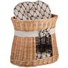 e-wicker24 Alles aus Weide e-wicker24 Cuccia a 2 Piani per Gatti e Cani - Cesta in Vimini Fatta a Mano - Letto per Animali Interno Con 2 Morbidi Cuscini
