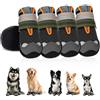 AMFUN 4 Stivali per Cani Paw Protector, Scarpe per Cani Impermeabili con Cinghie Regolabili Riflettenti, Antiscivolo e Lavabili, per Cani di Piccola, Media e Grande Taglia (Paw Width 2.2 inch)
