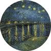 Handmade Calamite (o spille) Artistiche di forma circolare con celebri Opere d'Arte (Notte stellata sul Rodano, Van G0gh)