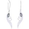 Jewels and Art Emporium Orecchini a forma di piuma di labradorite naturale marquise pietra preziosa gioielli in argento Sterling 925