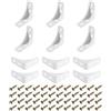 sourcing map 12 staffe angolari in plastica a 90 gradi, 39 x 16 x 39 mm, staffe ad angolo retto in nylon con viti per armadi, armadi (bianco)