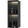 Generic Nicchia doccia in acciaio inox con luce LED, inserto a parete integrato per bagno, senza piastrelle, design nero opaco
