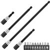 peuqcen 14 estensori per trapano, in acciaio legato, 60/100/150/300 mm, supporto per punte per cacciavite 1/4, trapano magnetico con attacco esagonale, prolunga per punta per cacciavite a batteria (nero)