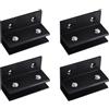TopHomer 4 morsetti per pannelli in vetro, morsetti a clip in vetro nero a forma di F regolabili per vetro da 10-12mm/0.39-0.47in, supporto per mensole in vetro per camera da letto, bagno e cucina
