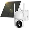 NUASI 4G Telecamera Esterno con SIM e 32GB Memoria Scheda, 2K HD 360° PTZ Telecamere Senza Fili con Pannello Solare Batterie, Visione Notturna Colori, Rilevamento Movimento, Audio Bidirezionale, IP66