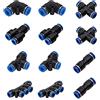 INCREWAY - Kit di raccordi ad aggancio rapido per aria compressa, 12 pezzi da 6 mm, tipi pneumatici in plastica i tubi dell'aria, un collegamento delle tubazioni d'aria, accessori