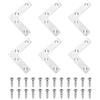QUARKZMAN 6Pc Staffa A L Piatta 60mm x 60mm Staffa Angolare Metallo A L Piatta Rinforzo Angolare A 90 Gradi Piastra Di Riparazione Con Viti Per Fissaggio E Giunzione Di Mobili Argento