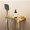 XJTNLB Rubinetto Doccia a Muro Rubinetti Cascata Parete Rubinetto per Vasca da Bagno con Doccia Miscelatore Monocomando Oro