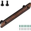 Peviasot Corrimano in legno di pino, 80 cm, corrimano da parete, antiscivolo, con supporti da parete, materiale di montaggio, marrone
