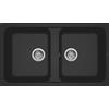 ELLECI LG245040 - Lavello da Cucina 2 Vasche, 86x50 cm, Nero 40