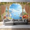Generic Carta da parati panoramica 300 x 210 cm Mare Naturale Isola Tropicale Carta da parati in tessuto non tessuto per la decorazione delle pareti della camera da letto e del soggiorno Blu