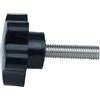 XUXPFJ M8 M10 48# Filo di ricambio Manopola a stella Manopola in bachelite Vite di serraggio a mano Vite di serraggio Testa nera diametro 48mm(50mm,M10)