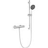 Auralum Colonna Doccia con Miscelatore Termostatico, Saliscendi Doccia 70cm con Doccetta 5 Geti, Asta Doccia con Soffione e Doccetta, Saliscendi Doccia Acciaio Inox con Tubo Flessibile 1,5m, Cromo