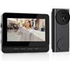 VINGVO Campanello con fotocamera, 1080P IP65 impermeabile, video campanello, schermo IPS 4,3 pollici con fotocamera, campanello wireless a 170° con telecamere, senza fili (nessun apriporta incluso)