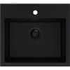 empiria SINK QUALITY SINK QUALITY Lavello in granito nero 56 x 51 cm - Lavello in granito con sifone nero e impregnante - Lavello per sottolavelli a partire da 60 cm di larghezza - Lavello singolo da incasso - Lavabo per