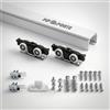 FIP Porte, Binario Porta Scorrevole Silver Portata 120 kg, Kit Alluminio Anodizzato, Fissaggio a Soffitto o Parete, Scorrimento Silenzioso, Misure da 120 a 300 cm, (200 cm, Bianco fissaggio superiore)