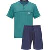 J. Brand International Srl Navigare Pigiama Uomo Estivo in Fresco Cotone Jersey Manica Corta 41643 (IT, Testo, L, Regular, Regular, Salvia)
