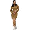 White Wise Vestito Corto da Donna Marchio, Modello ESS128, Realizzato in Sintetico. M Marrone
