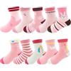 YANWANG 10 Paia di Calzini Corti in Cotone per Bambini Ragazzi Ragazze 1-10 Anni(XL:7-10 anni,Pink Unicorn)