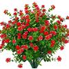 Ruiuzioong Ruiuzi Fiori Finti Artificiali, Confezione da 4 Pezzi, Resistenti ai Raggi UV, per Interni ed Esterni (Rouge)