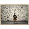 ConKrea Quadro su Tela Canvas INTELAIATO - con Cornice - Motivazionale - Idee Idea Psicologia - Marketing - 50x70cm - Stile Moderno Legno Naturale - (cod.2242)