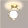 ZALORD Plafoniera moderna a globo LED Lampada da soffitto a sfera in vetro nero oro Postmoderna vicino alle plafoniere Piccola plafoniera per sala da pranzo Cucina Cafe Bar Corridoio