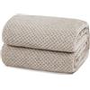 Yebeda Coperta Plaid Pile per Divano e Letto Matrimoniale, 220 x 240 cm | Coperta in Flanella a Motivo Waffle, Leggera, Morbida, Calda, Copridivano, Copriletto per Tutte le Stagioni, Cammello