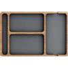 Uanqfegy Svuotatasche in legno con inserto in pelle - Scomparto organizer da comodino per uomo donna, vassoio raccoglitutto per chiavi, telefono, portafoglio, orologi, auricolari