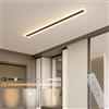 GZZBMY Moderna LED Plafoniera lineare con Telecomando lampada da soffitto ad anello lungo Dimmerabili Alluminio Plafoniera Per Soggiorno Camera Letto Cucina Bagno 2700K-6500K (120CM,Legno scuro)