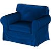 HomeTown Market Copridivano In Tessuto Resistente, Compatibile Con IKEA Ektorp Poltrona Sofa. Divano Non Incluso (Velluto Blu Sedia)