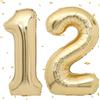 UDRKFOPK Palloncini Compleanno 12 Anni Beige,40 Pollici Beige Palloncino Numero 12，Palloncini 12 Anni Compleanno,Palloncini 12 Anni,Palloncini 12/21 per Feste di Compleanno Anniversario Decorazioni