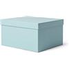 ilo - Scatola per Armadio Rigida con Coperchio cm 45x40 H.25 - Contenitore Portaoggetti Decorativo - Rivestimento Tecnico Azzurro - Riciclabile e Prodotto in Italia