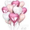 Alaoo 12 Pezzi Palloncini Rosa Cuore, Palloncini Foil Cuore