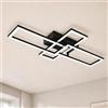BrightFly Plafoniera a LED moderna, design quadrato, bianco e bianco, illuminazione naturale per camera da letto, soggiorno, corridoio, ufficio e sala studio, lampadario chic (finitura in plastica)