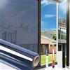 Arthome WALL DECOR Arthome Pellicola per Vetri Finestre Anti-UV 90cmx460cm, Blu Argento, Controllo del Calore Oscuranti per Finestre Riflettente Adesiva per casa e ufficio Riduzione Abbagliamento solare con strumento