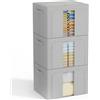GoMaihe Scatole per Armadio Rigide 3 pezzi 198L: Contenitori per Armadio Cerniera - Piumone, Lenzuola Organizzatore Armadio - Scatole per Vestit (Grigio, 66L)