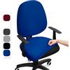 BalladHome Coprisedia Ufficio Elasticizzato Coprisedia da Computer Ufficio Universale Split Coprisedie Girevole Lavabile Rimovibile Fodera per Sedia da Computer (Blu, 2Pezzi)-F
