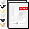 HIMEETIME® 2x Cornice 30x40 cm nero in metallo e alluminio - per documenti, collage grande, quadri e foto - decorazione da parete