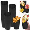 REFORUNG 50 Pz Contenitori in Carta per Patatine Fritte 16oz Contenitori per Snack in Carta Kraft Tazze per Patatine Fritte per Feste e Dolci Cialda Torta Sfoglia Gelato (Nero)