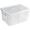 OPIROS Contenitore Con Coperchio Cassetta Box Conservazione E Trasporto Alimenti Portaimpasto Cucina Lavanderia Garage Ufficio Casa (cm. 60x41x30h, Trasparente)