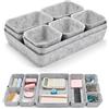 Lureon Organizer per Cassetti in Feltro, Set da 8 Vassoi - Divisori per Cassetti per Intimo, Trucchi, Fasciatoio, Per Armadio, Scrivania, Cassettiera, Bagno, Sistema di Ordine, Casa, Ufficio