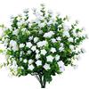 Ruiuzioong Fiori finti artificiali, confezione da 4 pezzi, resistenti ai raggi UV, per interni ed esterni (Bianco)