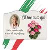 La Farfalla di Legno Targa Funeraria a Forma di Libro - Lapide Personalizzabile STAMPA HD su Acrilico trasparente - Rose rosa su Marmo Beige - Ricordo Elegante e Duraturo - Diverse Misure