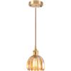 iDEGU Lampada a Sospensione Vintage in Vetro, 12 cm Retro Lampadario Paralume in Vetro Mini Plafoniera E27 Moderna Illuminazione da Soffitto Deco Lampada per Corridoio Camera da Letto Bagno (Ambra)