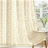 MIULEE Tende Ricamate a Foglie Trasparenti per Soggiorno e Camera da Letto - Eleganti e Moderne Con Occhielli, Set di 2 Pezzi 140X260 cm Beige