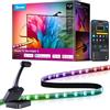 Govee LED TV Retroilluminazione 3 con Doppia Telecamera da 4 MP, Striscia LED RGBWIC 5 m con Sincro Schermo per TV da 75-85 Pollici, 60 LED/m, Filtro AI, Comando App/Voce, Compatibile Matter/Alexa