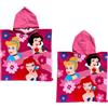 CARTOON Poncho Mare Bambina Disney Princess 50x100 cm Accappatoio Microfibra 100% Poliestere Asciugatura Rapida Telo Poncho con Cappuccio Rosa Disney Idea Regalo Principesse