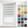 Estika Tenda a rullo giorno e notte senza forare, montaggio 2 in 1 (fissaggio a morsetto o a soffitto/parete) - 45 x 220 cm - Grigio marrone - per interni, semi-trasparente