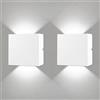 CHEVVY 2 Pezzi Applique LED Interni 12W Bianco Freddo 6000K Applique Quadrate Bianco Lampada da Esterno Impermeabile IP65 LED Lampada da Parete Interno Appliques da Parete Interno Appliques